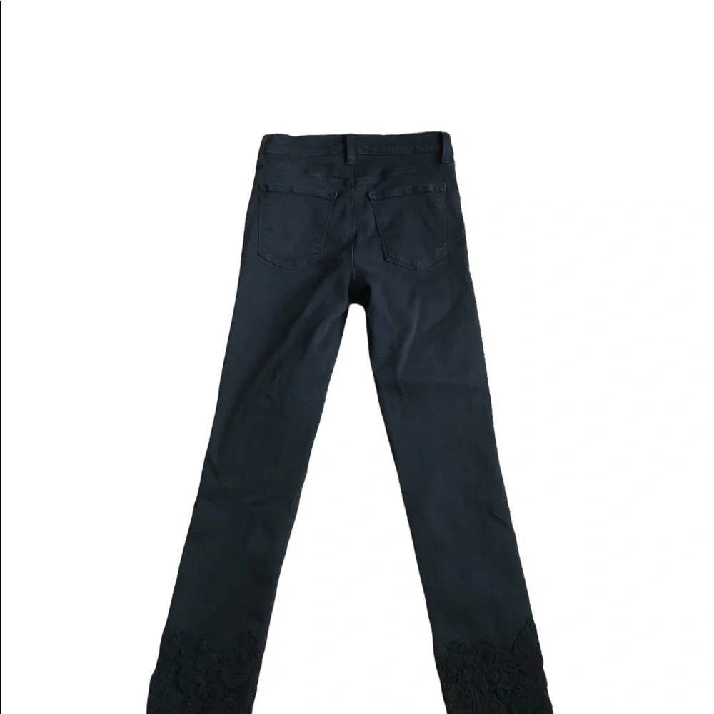 J Brand RUBY HIGH RISE CROPPED CIGARETTE JEANS - BLACK LACE Size 24X26